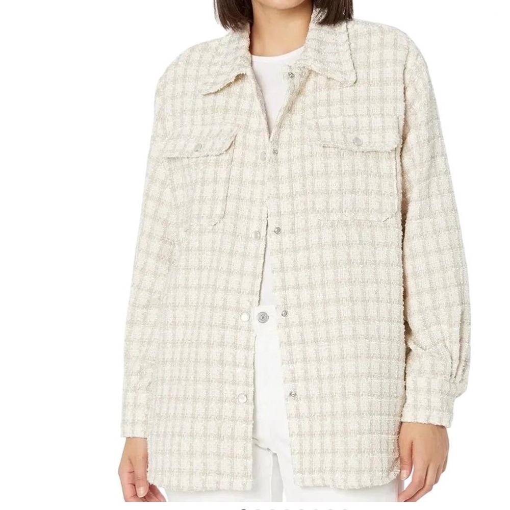 Steve Madden BB Dakota Tweed Shacket‎ Cream Small New With Tags